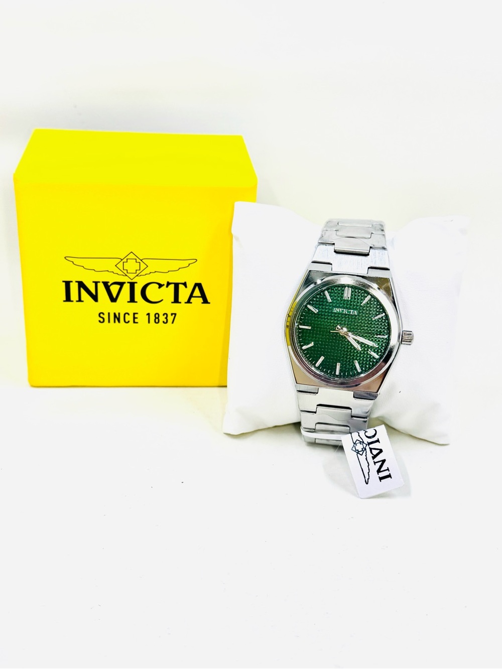 Invicta Celestial 69405 Men's Silver Bracelet Watch W/ Dark Green Face 40mm NIB - Picture 2 of 3